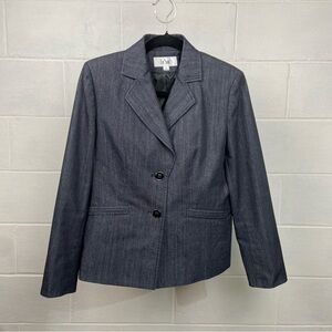 Le‎ Suit Women's Gray Blazer with Notched Lapels and Tailored Fit Size 8